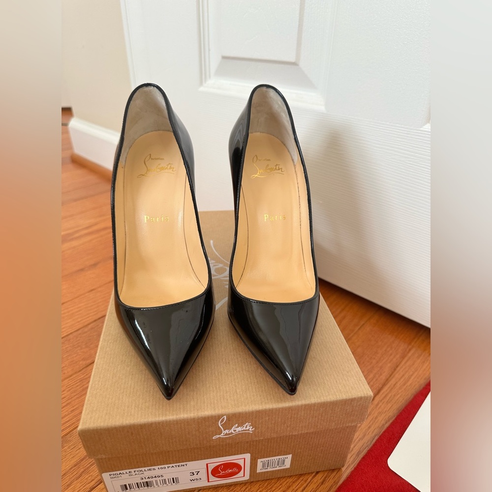 Christian Louboutin Pigalle Plato 100 Patent Leather Pumps - Picture 6 of 10